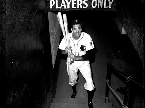 Hank Greenberg Poses At The Players Entrance Of Briggs Detroit Tigers