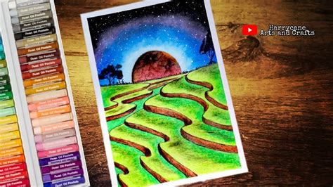 Easy Drawing Scenerybanaue Rice Terraces In Blood Moon Step By Step