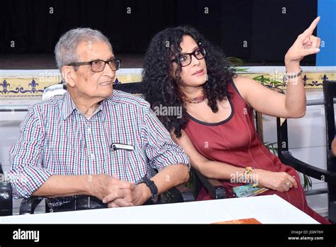 Kolkata India 10th July 2017 Amartya Sen And His Daughter Nandana Sen On The Occasion Of