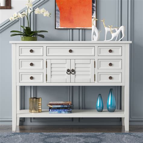 Buy 45 Console Table With Drawers Farmhouse Entryway Tables Buffet Cabinet Sideboard Accent