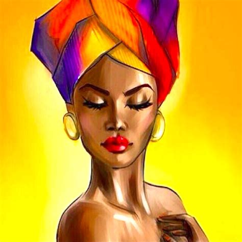 klela people beautiful black woman wearing a colorful head wrap wrap african drawings