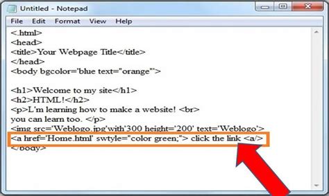 Learn Html And Html 5 Create A Simple Webpage Using Notepad
