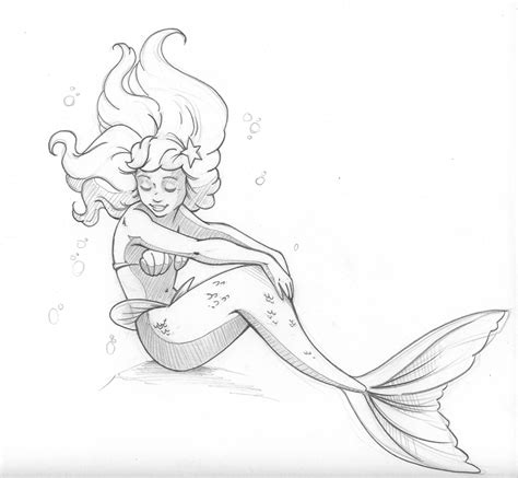 Simple Mermaid Drawing At Getdrawings Free Download