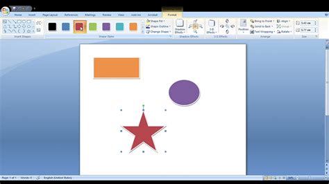 How To Add Shapes And Write Inside In Ms Word Youtube