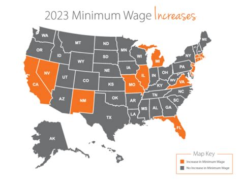 The Map Below Shows Which States Have Changes In Minimum Wages In 2023