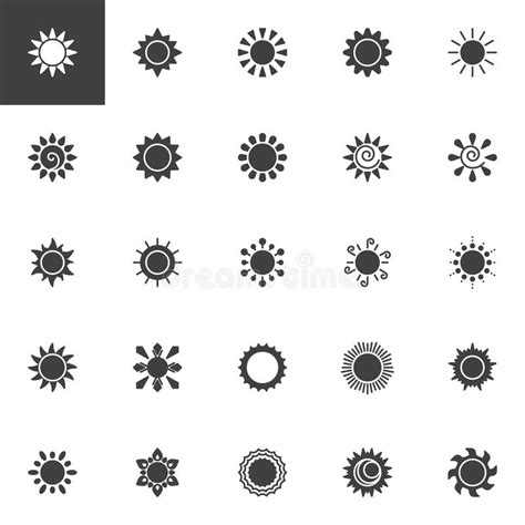 Sun Vector Icons Set Stock Vector Illustration Of Beam 114324295