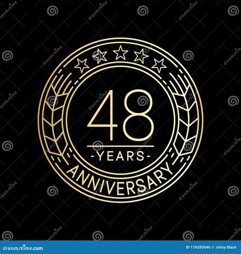 48 Years Anniversary Celebration Logo Template 48th Line Art Vector