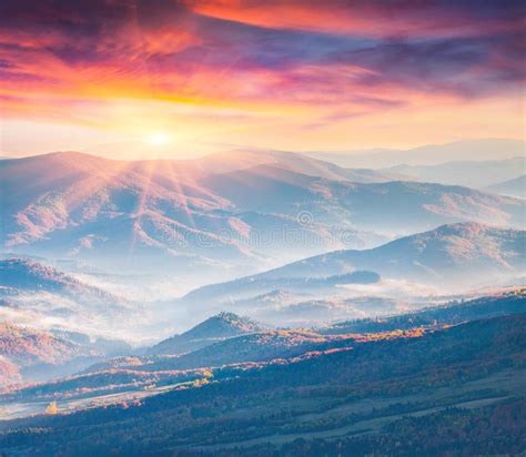 2571 Colorful Autumn Sunrise Carpathian Mountains Photos Free