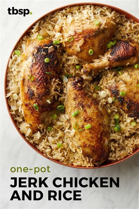 Brown the chicken all over, for about 15 mins, then add 100ml (3½fl oz) water, cover and simmer for 25 mins until the chicken is really tender. One-Pot Jerk Chicken and Rice | Recipe | Cooking recipes ...
