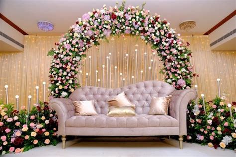 Backdrop Low Budget Wedding Stage Decoration - Weddingvv
