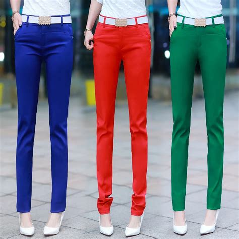 Spring Summer Women Pencil Pants 2018 Spring New Casual Slim Mid Waist Ladies Trousers Pocket
