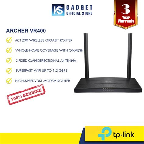 Tp Link Archer Vr400 Ac1200 5ghz Wireless Dual Band Streamyx Vdsl Modem