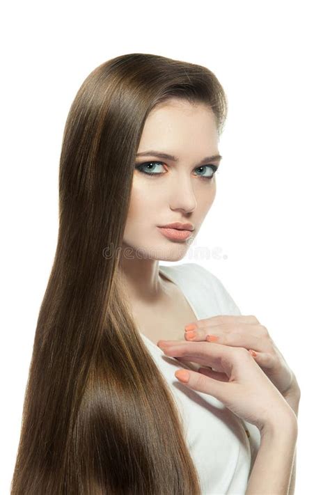 Woman With Very Long And Smooth Hair Stock Image Image Of Posing