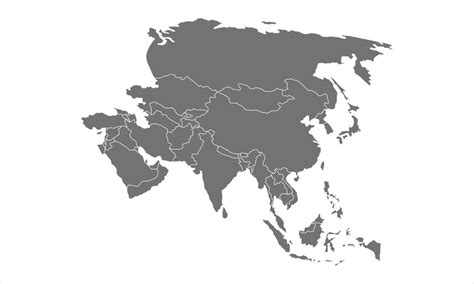 Grey Asia Map 11097374 Vector Art At Vecteezy