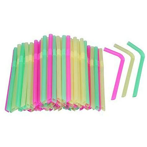 Extra Wide Flexible Bendy Smoothie Straws 12 Jumbo Assorted Colors