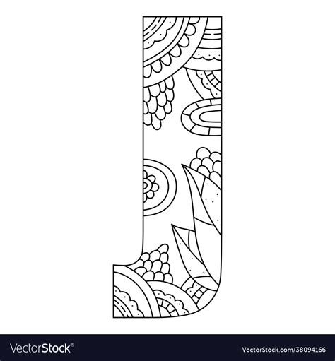 Alphabet Coloring Page Capital Letter Royalty Free Vector