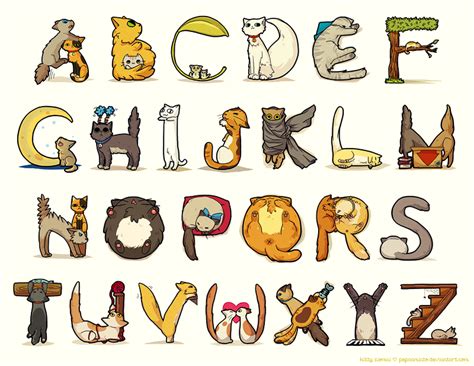 Cat Alphabet By Pepaaminto Lettering Alphabet Scrapbook Fonts Alphabet