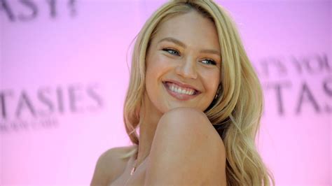 Slim Smiling Candice Swanepoel South African Long Haired Blonde Model