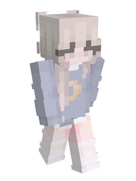 A Pastel Blue Minecraft Skin With A Pale Yellow Moon By Giovanka On