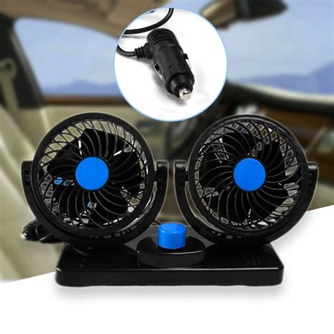 2018 12v Dual Head Car Fan Portable Vehicle Truck 360 Degree Fans Rotatable Auto Cooling Air Fan
