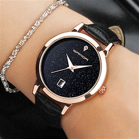 Sanda Brand Quartz Watch Ladies Waterproof Leather Watch Watch Fashion