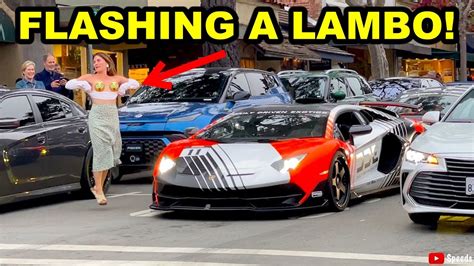 Girl Flashing Her Boobs In Front Of Dde Lamborghini Svj Youtube
