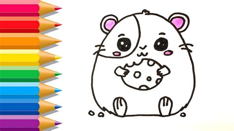 Cómo Dibujar Hámster Para Niños ♥ Dibujos Para Colorear Hámster Para