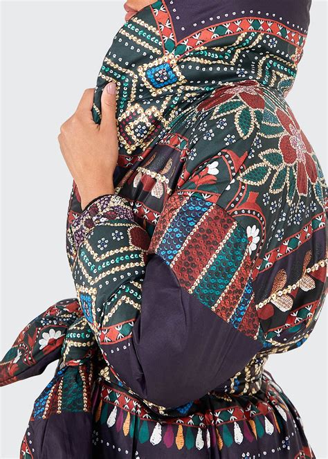 Your gift card should be treated like cash. Farm Rio Printed Kimono Puffer Jacket - Bergdorf Goodman