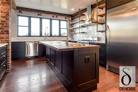 Rustic Modern Brick Accents With Reclaimed Wood Rustic Kitchen