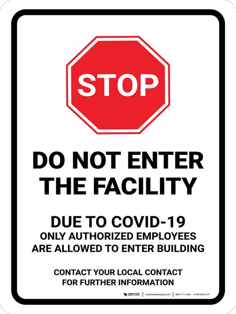 Stop Do Not Enter The Facility Due To Covid 19 With Icon Portrait