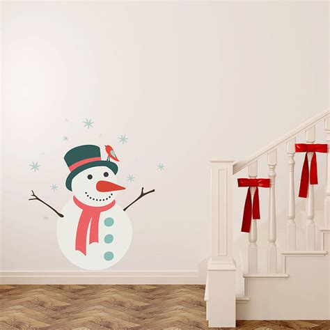 If you prefer small christmas trees, decorate them in a laconic style. Christmas Snowman Wall Sticker By Oakdene Designs ...