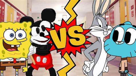 M U G E N Battles Spongebob Mickey Mouse Vs Gumball Bugs Bunny Youtube