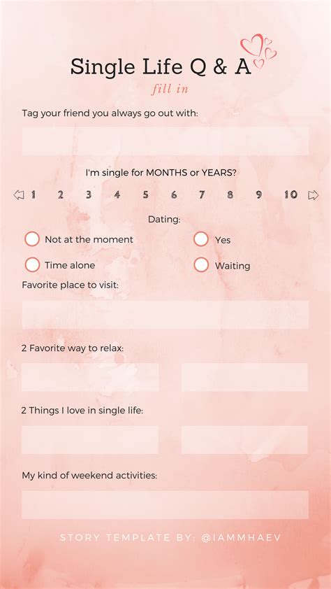 Single Life Q & A INSTAGRAM STORY TEMPLATE (With images) | Instagram story template, Instagram ...