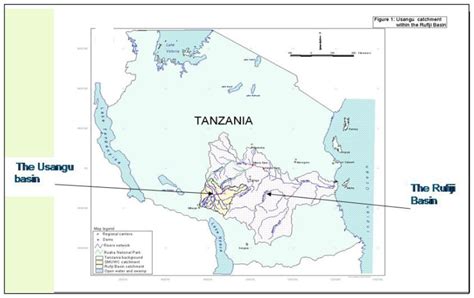 Map Of Tanzania Showing The Usangu Basin Within The Rufiji River Basin