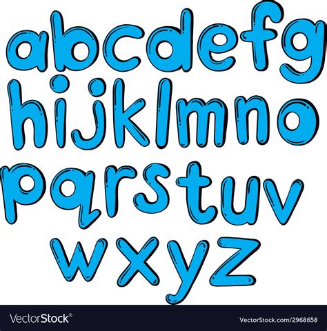 Letters Of The Alphabet In Blue Color Royalty Free Vector