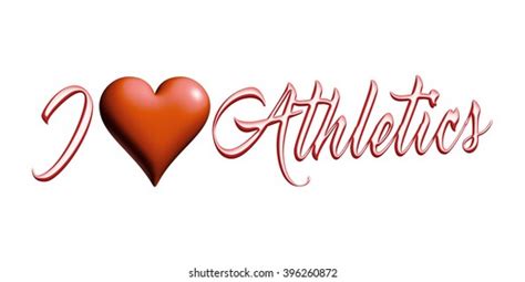 Love Athletics Text Heart 3d Rendered Stock Illustration 396260905