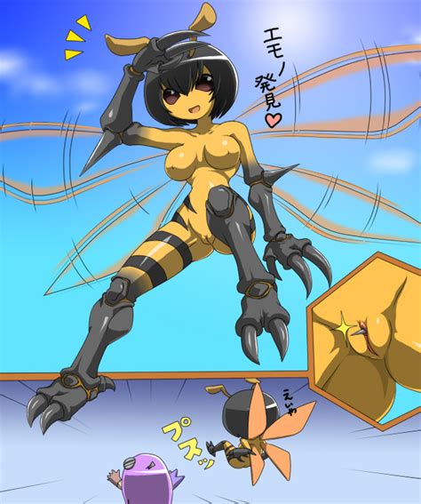 Rule 34 Artist Request Bee Black Hair Breasts Golem Hornet Insects Insects Monster Girl