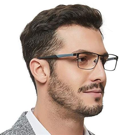 Mens Rectangle Eeywear Full Rim Metal Non Prescription Clear Optical Glasses Optical Glasses