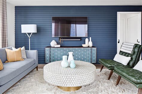 Los Angeles Highrise Lindye Galloway Interiors Blue Accent Wall