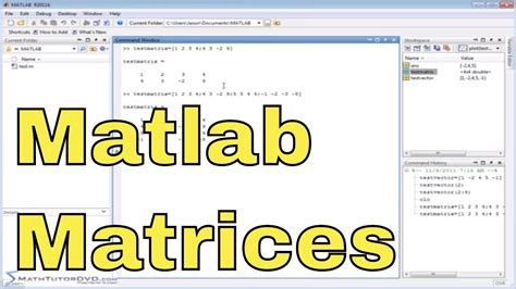 Matlab Tutorial 35 Inputting Matrices And Extracting Elements