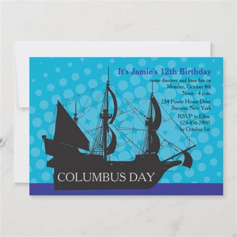 Columbus Day Party Invitation Zazzle