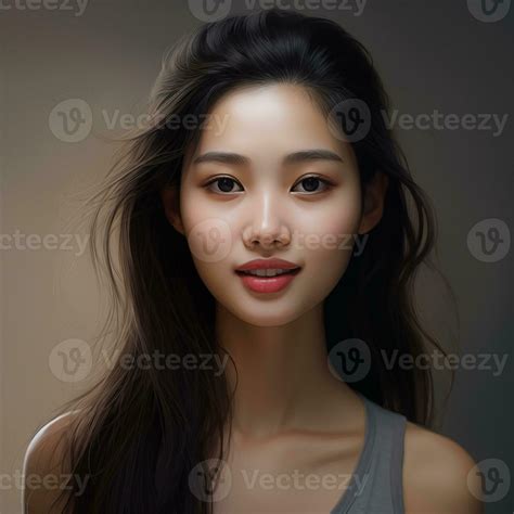 Asian Girl Facial Features Such As Expressive And Pleasing Smile