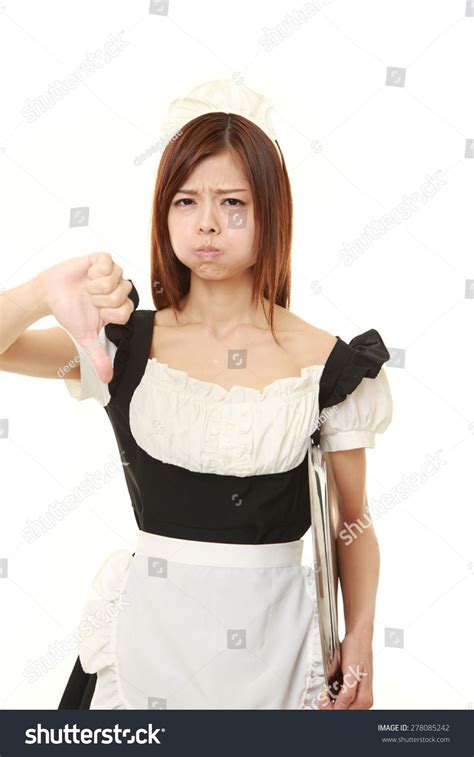 Young Japanese Woman Wearing French Maid Stock Photo 278085242