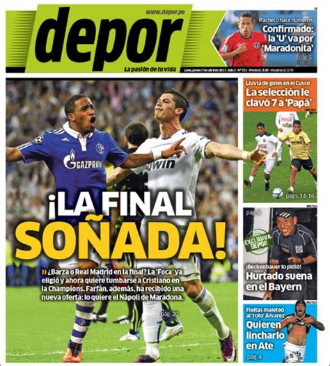Periódico Depor Perú Periódicos De Perú Edición De Jueves 7 De
