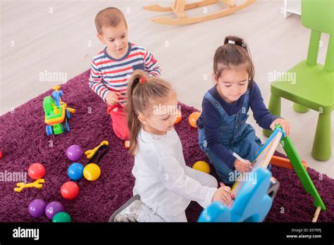 Kids Playing In The Room Stock Photo Alamy