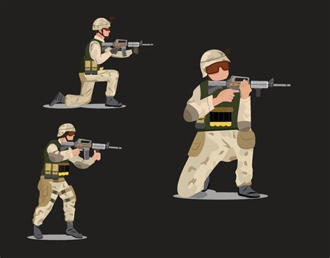 Infantry Warrior Icon Shooting Gesture Sketch Cartoon Designed 8251793
