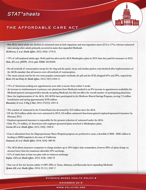 2015 11 the affordable care act policy prescriptions