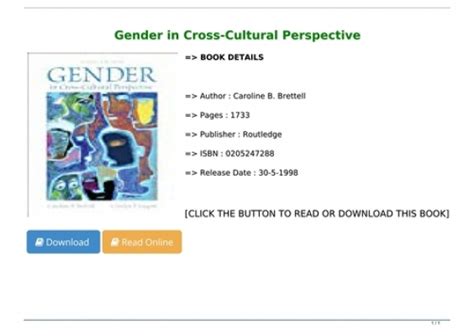 gender in cross cultural perspective