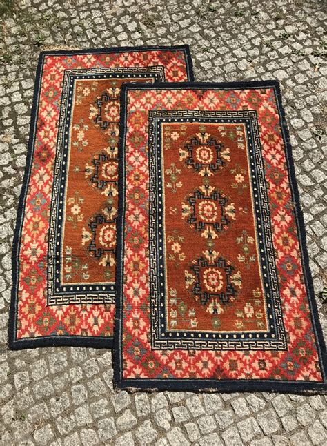 Charming And Decorative Pair Of Tibetan Rugs Slightly Different Sizes
