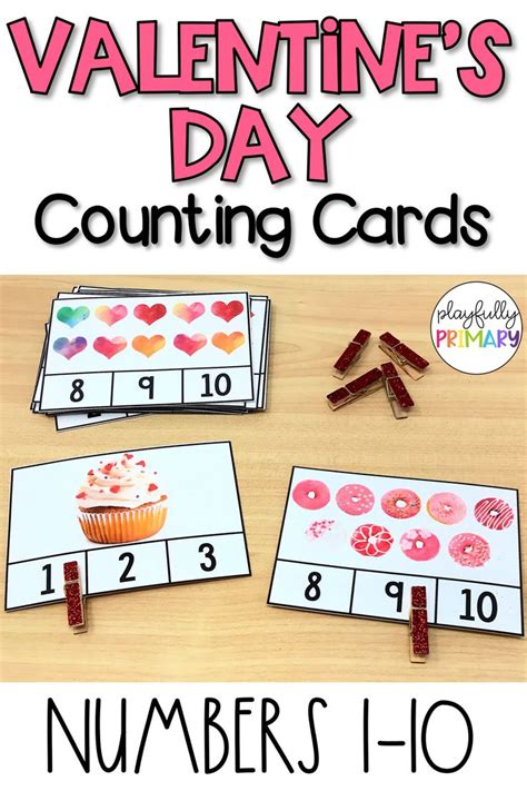 Valentines Day Counting Clip Cards Perfect Math Activity For